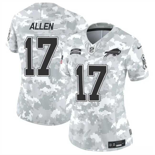 Womens Buffalo Bills #17 Josh Allen 2024 F.U.S.E Arctic Camo Salute To Service Limited Stitched Jersey Dzhi